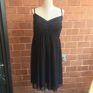 Calvin Klein Black Dress With Sheer Overlay